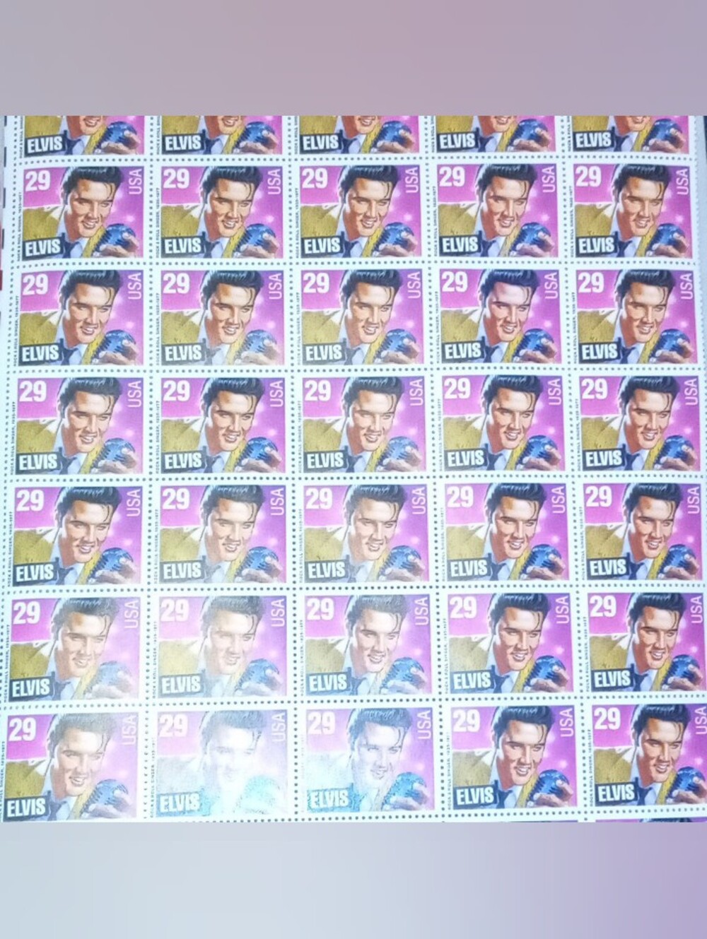 Elvis Presley 1935-1977 Sheet Of Stamps